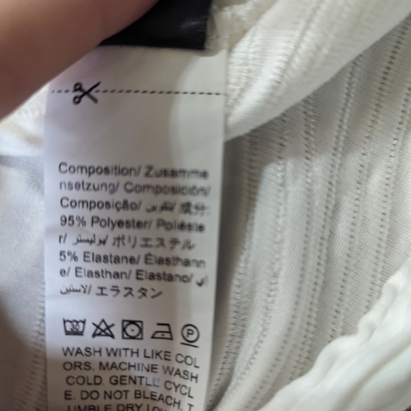 Boture White Line Texture Strapless Sleeveless Romper Size Medium - Picture 5 of 10